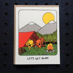 let's get away camping card