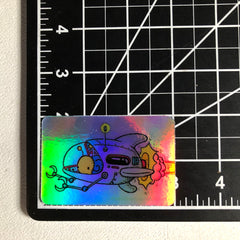 Snail Spaceship Holographic Sticker