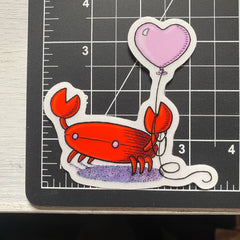 Heart Crab Clear Sticker