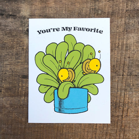 favorite snails with plant card
