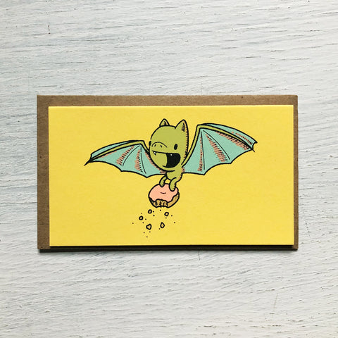 bat donut mini card