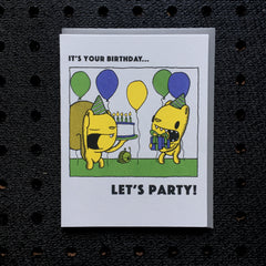 happy birthday let's party card