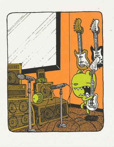 the rhythm - guitar - screen print (8x10)