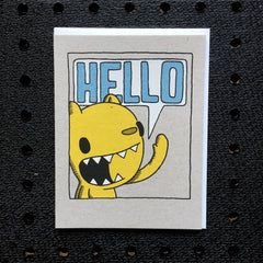 bear hello speech bubble card greeting card