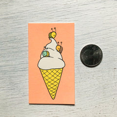 ice cream snails  mini card