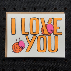 i love you - snails - greeting card