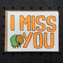 i miss you - turtle - greeting card