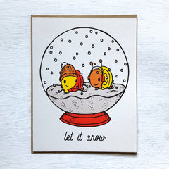 snail snow globe holiday card