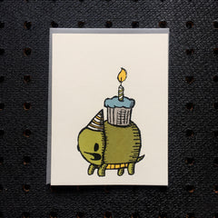 turtle cupcake birthday card