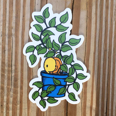 Snail + Plant Sticker