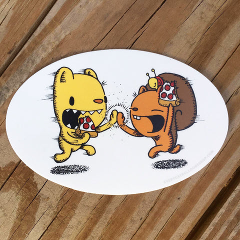 Pizza High-Five Sticker