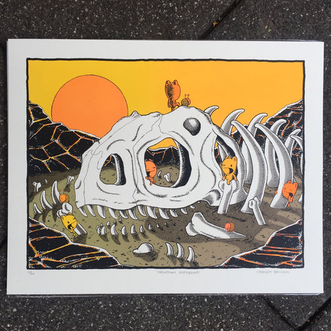 prehistoric playground screen print (16x20)