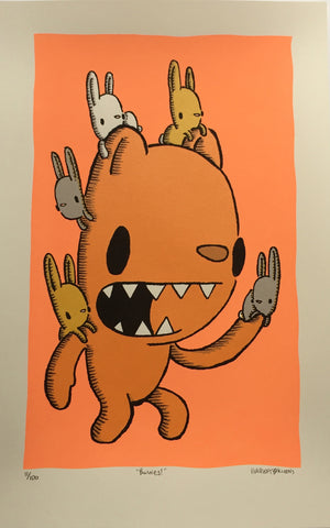 bunnies! screen print (11x17)