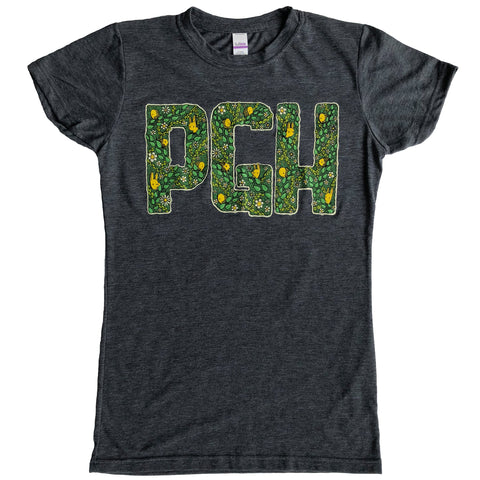 pgh leafy letters ladies t-shirt