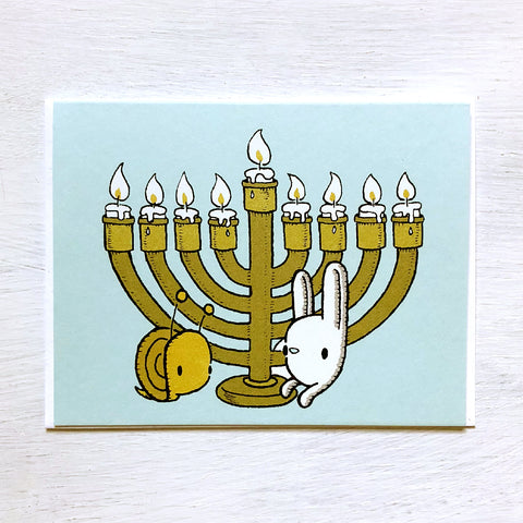 menorah hanukkah holiday card