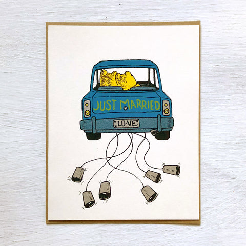 just married wedding card