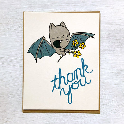 thank you bat card