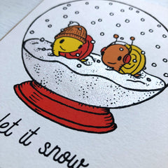 snail snow globe holiday card
