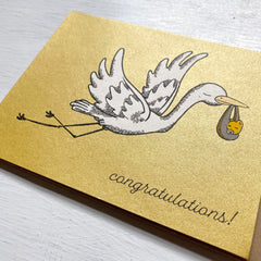 stork new baby card