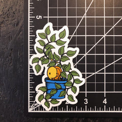 Snail + Plant Sticker