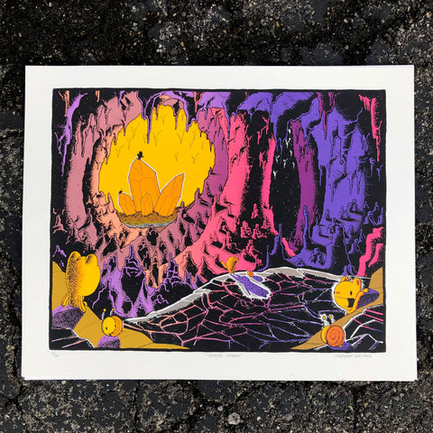 crystal caverns screen print (16x20)