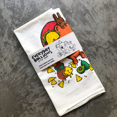 taco night flour sack tea towel