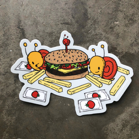 Snails + Hamburgers Sticker