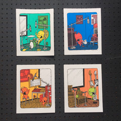 set of 4 music prints