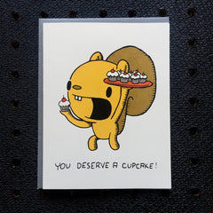 you deserve a cupcake! greeting card