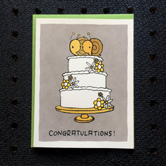 congratulations snail wedding card
