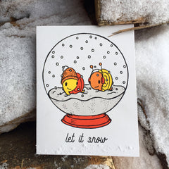 snail snow globe holiday card