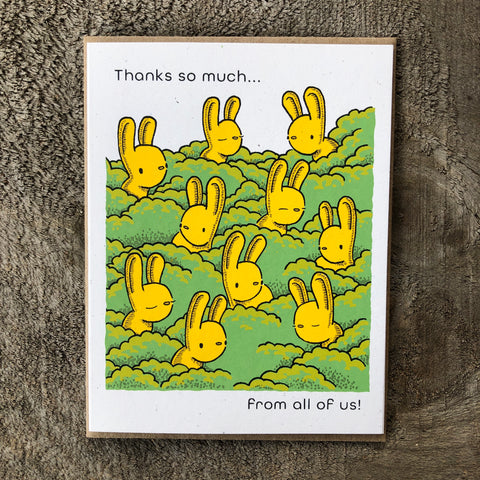 bunnies group thank you card