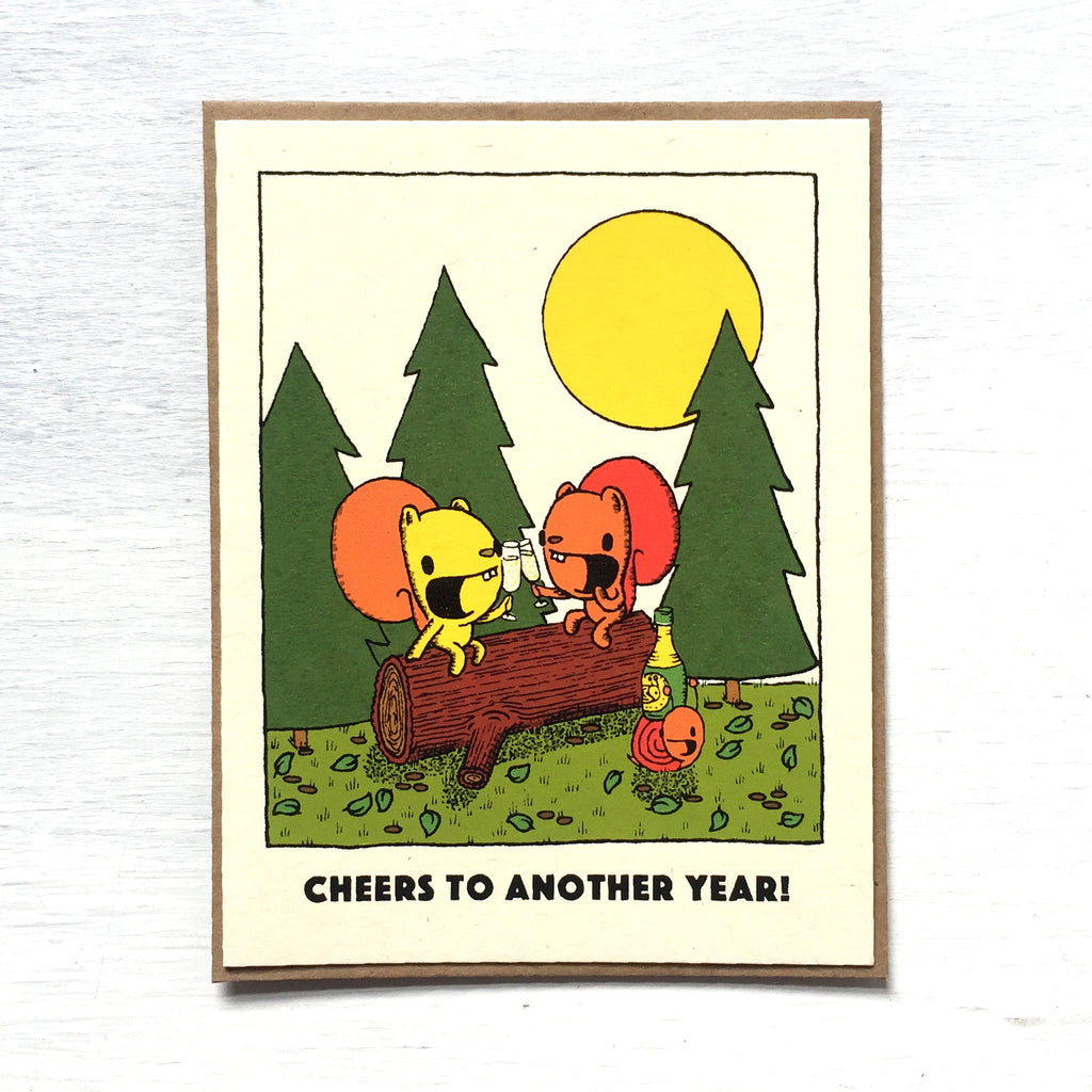 cheers to another year anniversary card