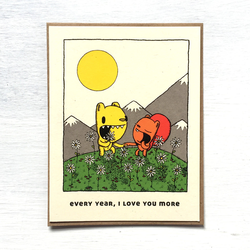every year, I love you more anniversary card