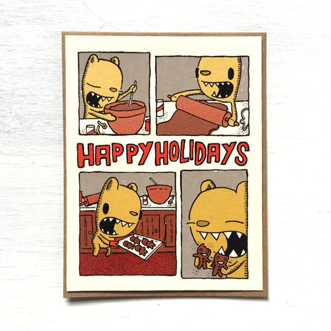 baking cookies holiday card