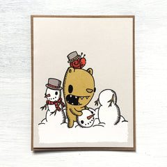 build a snowman holiday card