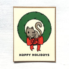 kitty wreath holiday card