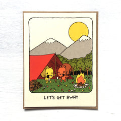 let's get away camping card