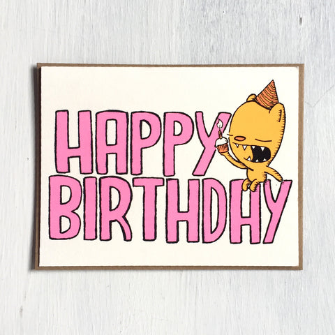 happy birthday - bear - greeting card