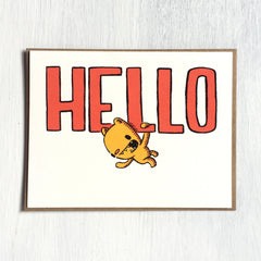 hello - bear - greeting card