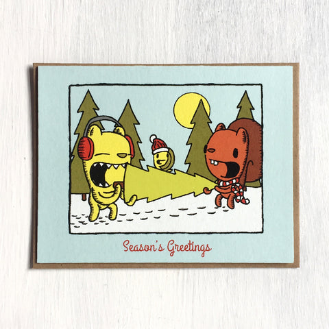 tree season's greetings holiday card