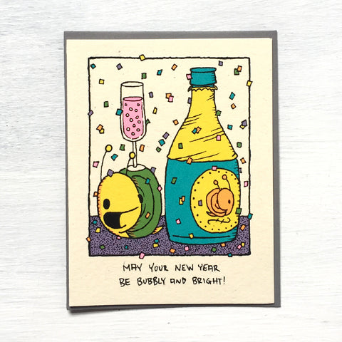 bright and bubbly new year holiday card