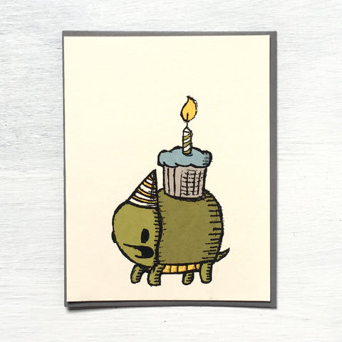 turtle cupcake birthday card