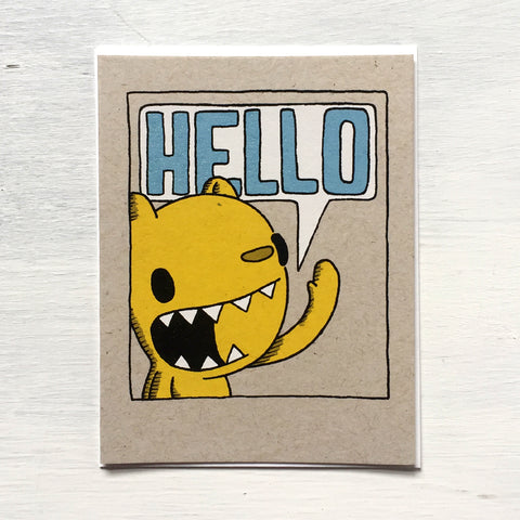 bear hello speech bubble card greeting card