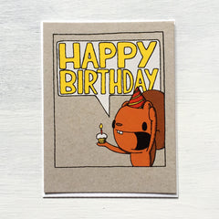 squirrel happy birthday speech bubble card greeting card