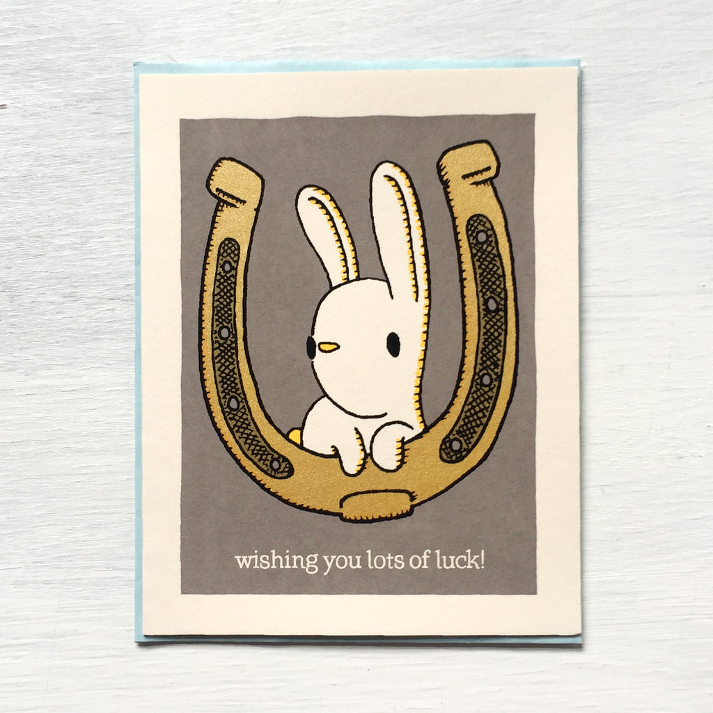 good luck bunny card