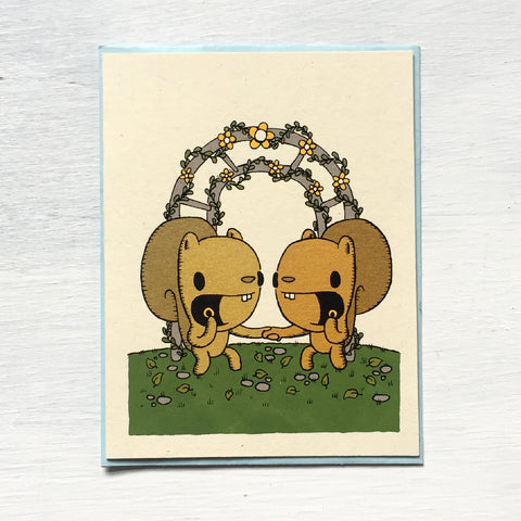 squirrel wedding card