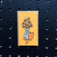 cat flower vase mini card