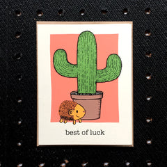 best of luck hedgehog card