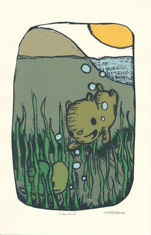 beachside bears - a new friend (11x17)